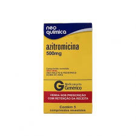 Azitromicina 500mg Genérico Neo Química 3 Comprimidos revestidos