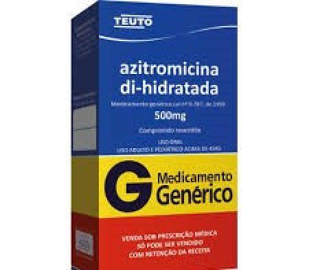 Azitromicina 500mg Genérico Teuto 5 Comprimidos Revestidos