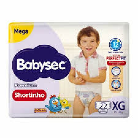 Fralda Babysec Premium Shortinho Galinha Pintadinha XG 22 Unidades