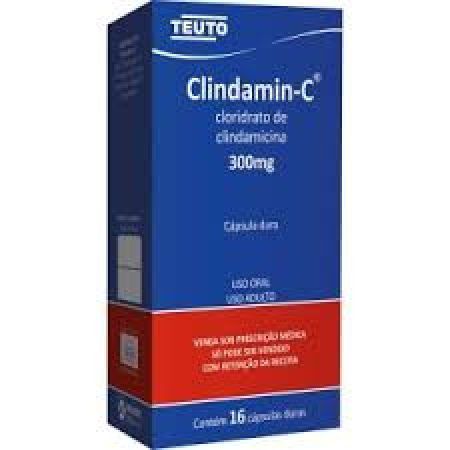 Clindamin C 300mg Com 16 cápsulas Teuto Genérico.