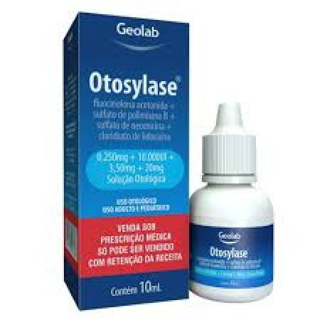 Otosylase Fluocinolona Acetonida 0,250mg/ml + Sulfato de Polimixina B 10.000UI/ml + Sulfato de Neomicina 3,50mg/ml + Cloridrato de Lidocaína 20mg/ml Solução Otológica 10ml